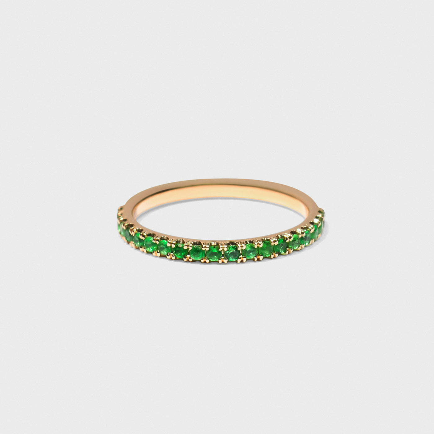 Emerald Gemstone Pave Band