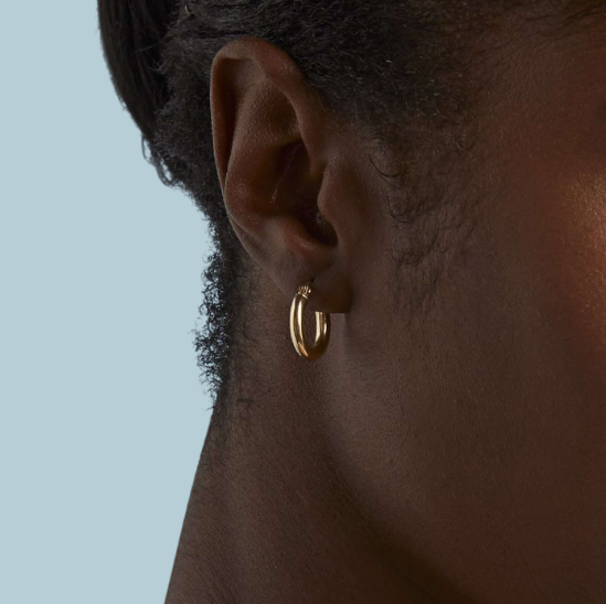 14k Gold Large Thick Hoop Earrings  Zoe Lev Jewelry