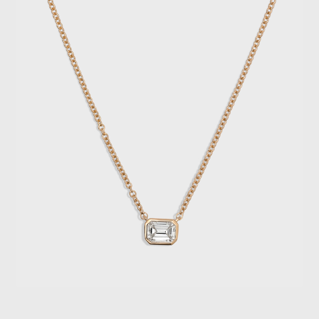 Bezel Set Emerald Cut Pendant