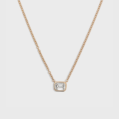 Bezel Set Emerald Cut Pendant