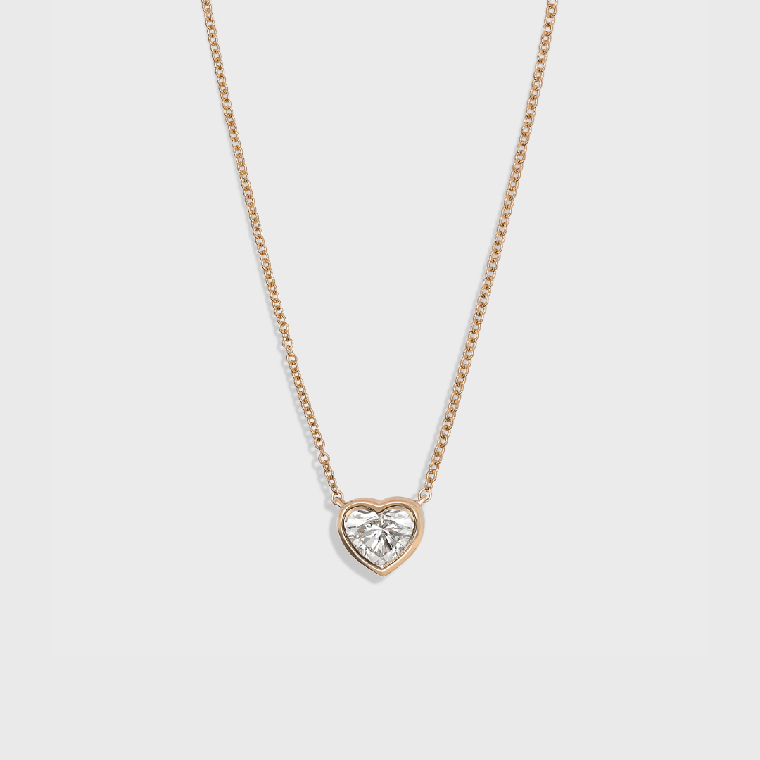 Bezel Set Heart Shape Pendant