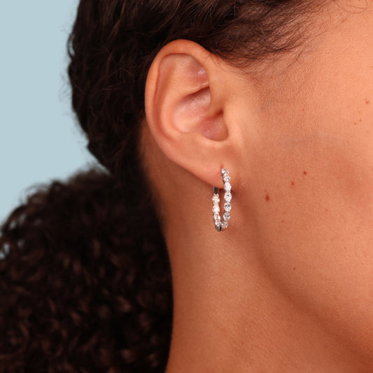 Oval Diamond Hoops