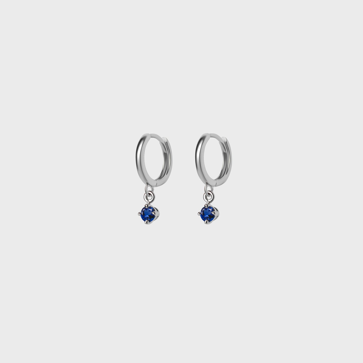 Gemstone Round Charm Hoops