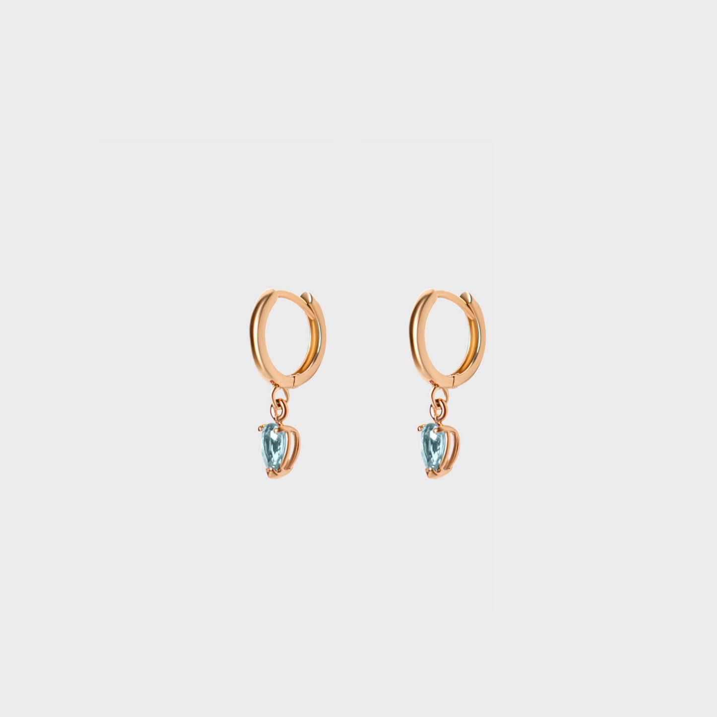 Gemstone Pear Charm Hoops