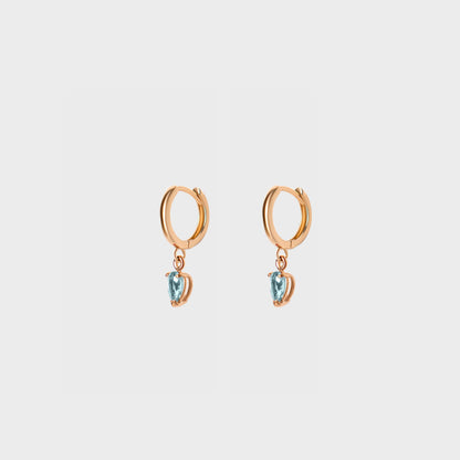 Gemstone Pear Charm Hoops