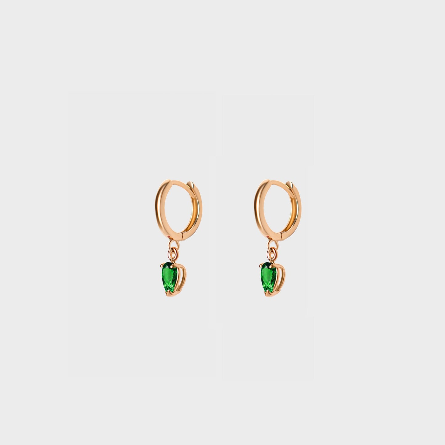Gemstone Pear Charm Hoops
