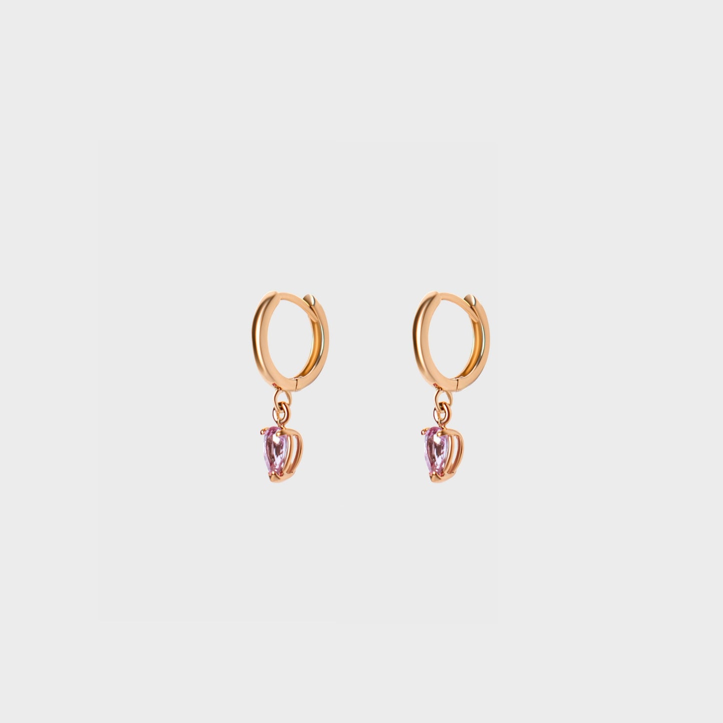 Gemstone Pear Charm Hoops