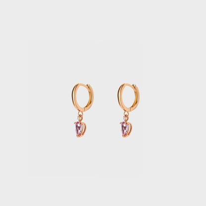 Gemstone Pear Charm Hoops