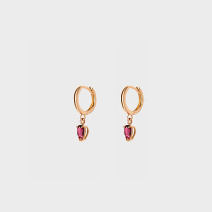 Gemstone Pear Charm Hoops