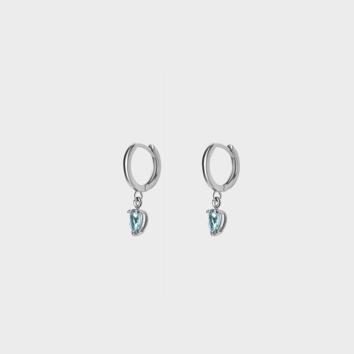 Gemstone Pear Charm Hoops