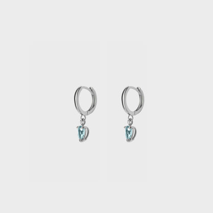 Gemstone Pear Charm Hoops