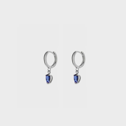 Gemstone Pear Charm Hoops