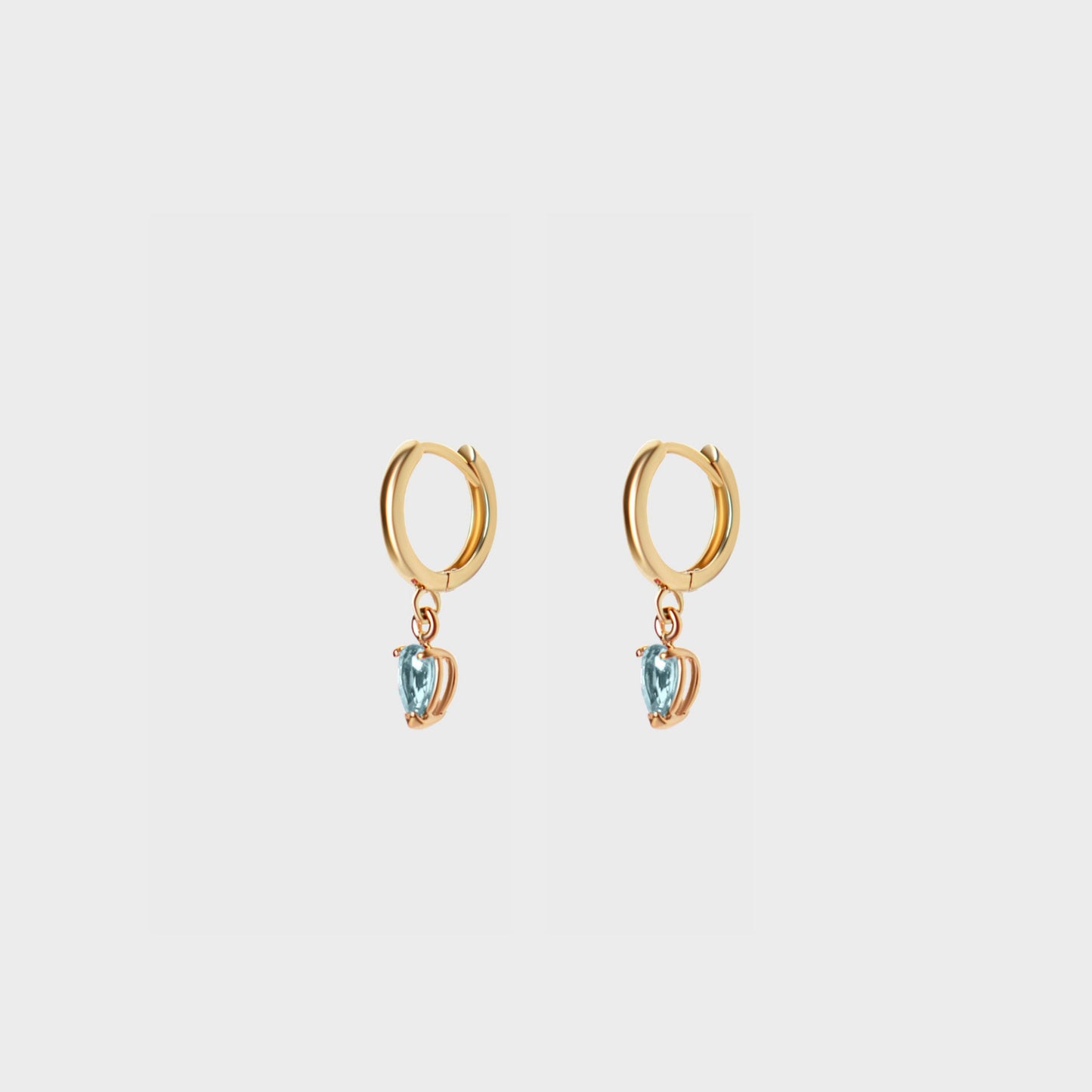 Gemstone Pear Charm Hoops