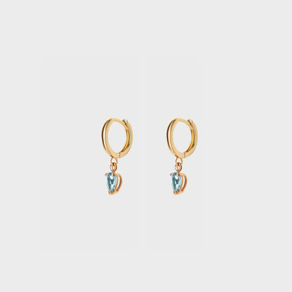 Gemstone Pear Charm Hoops