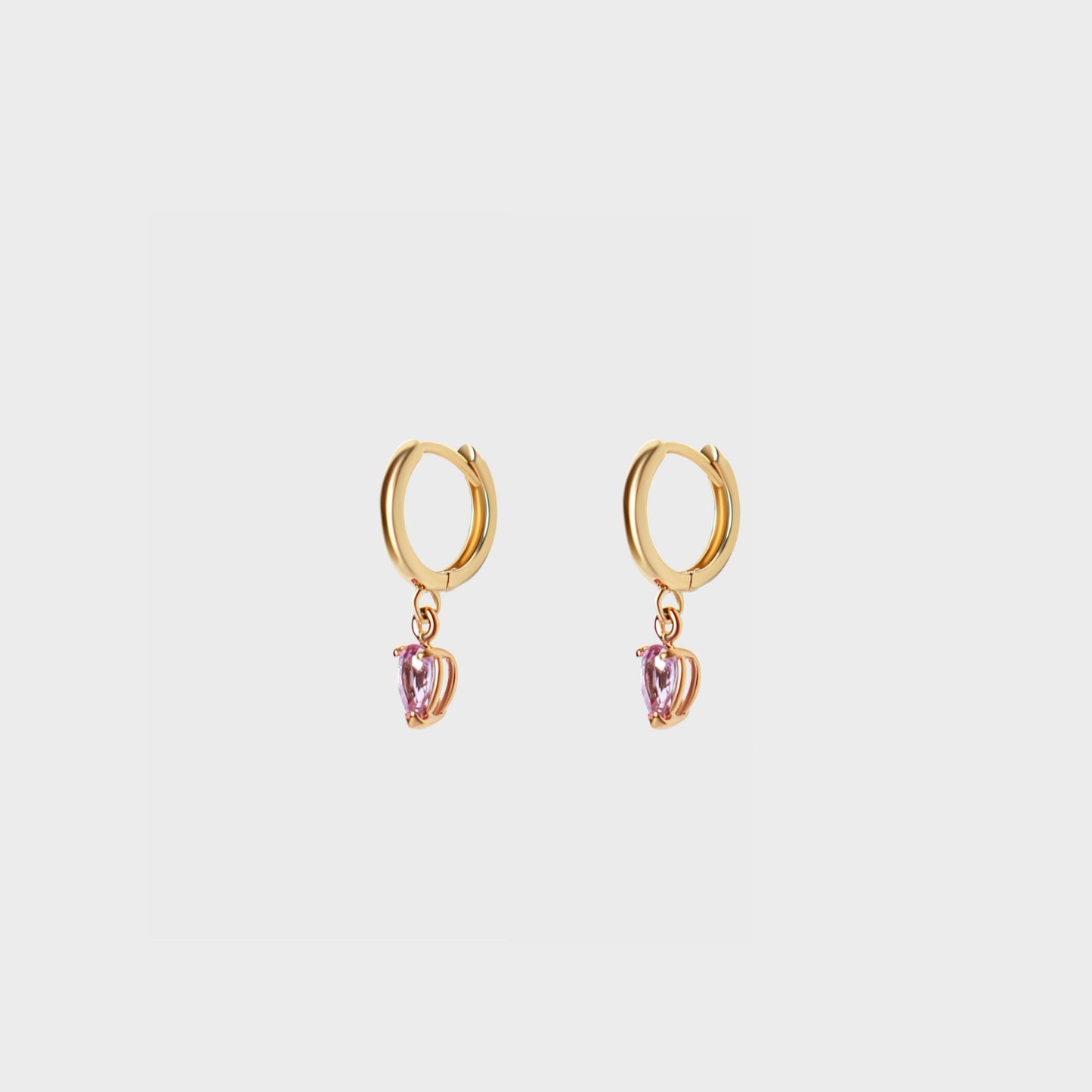 Gemstone Pear Charm Hoops