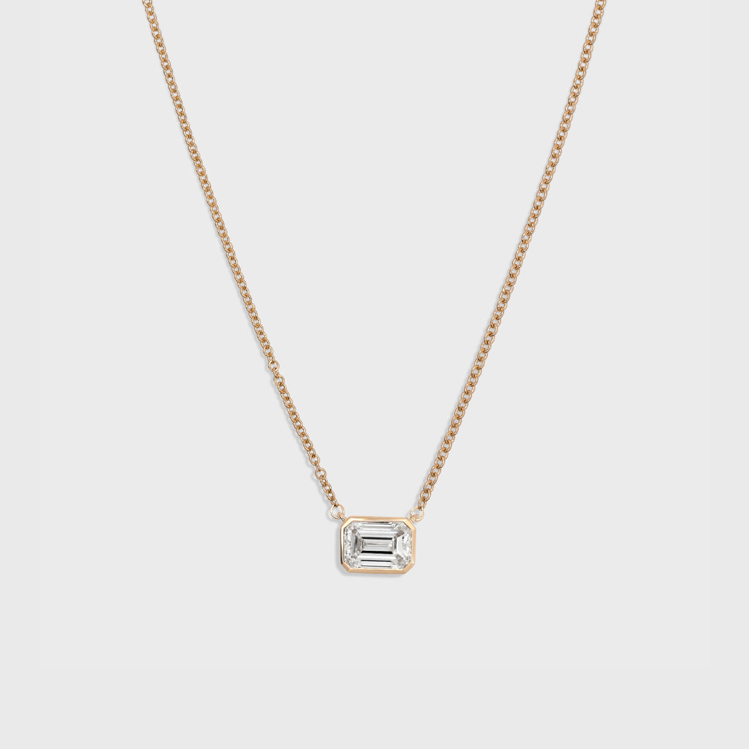 Bezel Set Emerald Cut Pendant