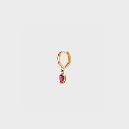 Gemstone Pear Charm Hoops