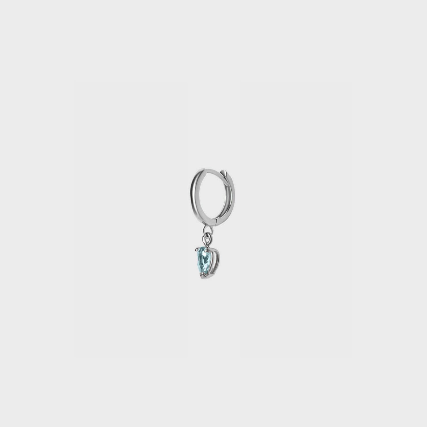 Gemstone Pear Charm Hoops
