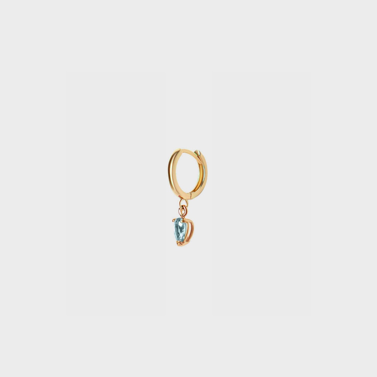Gemstone Pear Charm Hoops