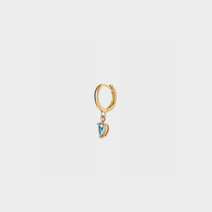 Gemstone Pear Charm Hoops