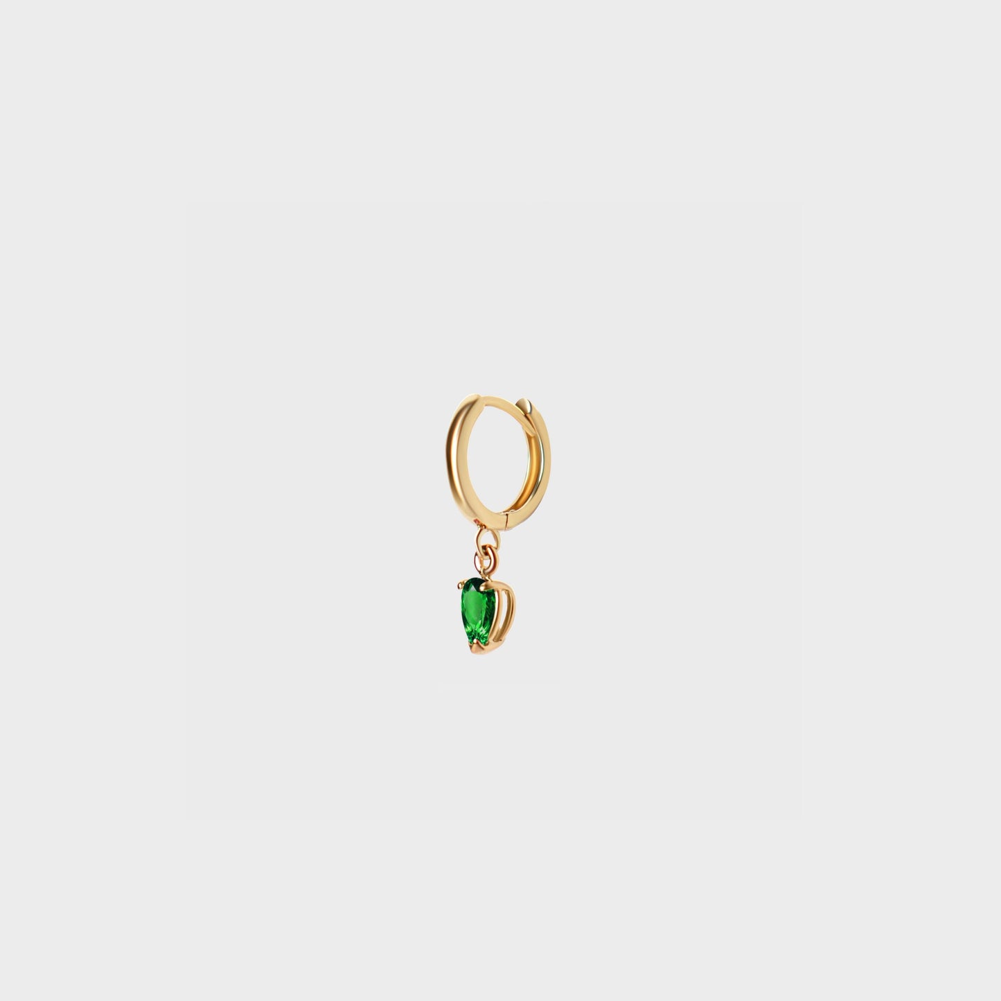 Gemstone Pear Charm Hoops