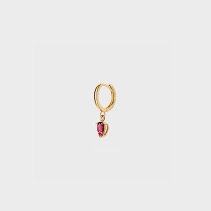 Gemstone Pear Charm Hoops