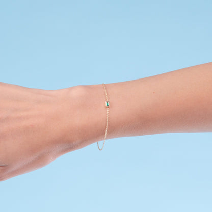 Gemstone Baguette Bezel Bracelet