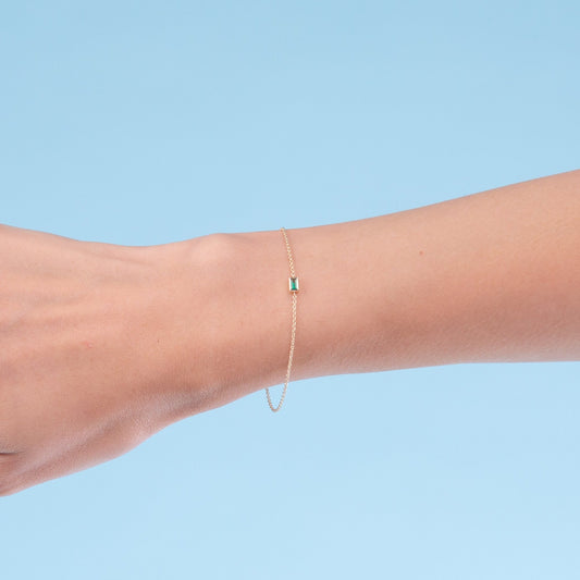 Gemstone Baguette Bezel Bracelet