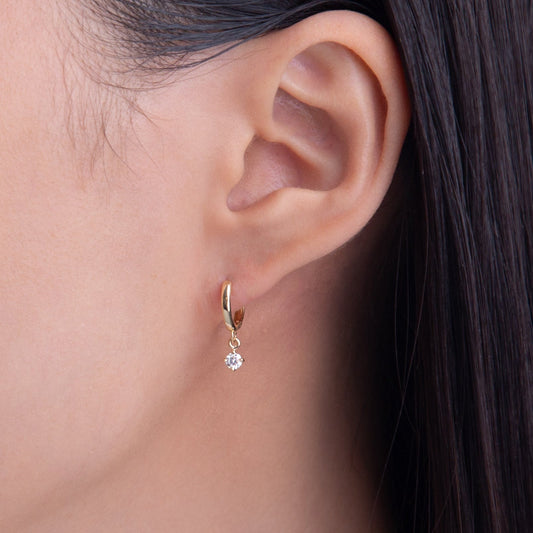 Petite Round Charm Hoops