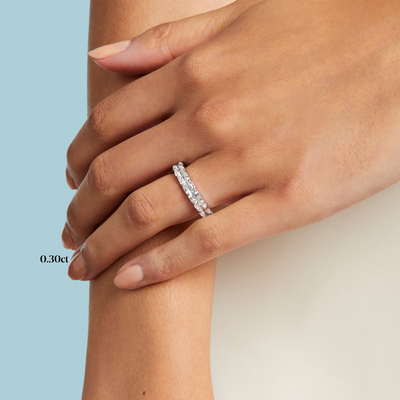 Platinum Signature Asscher-Cut Diamond Wide Eternity Band Ring – Alexandra  Mor