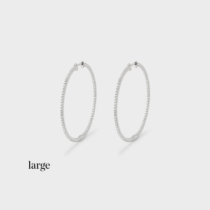 Super Skinny Pave Hoops