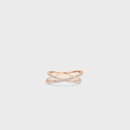 Pave Crossover Ring