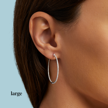 Super Skinny Pave Hoops