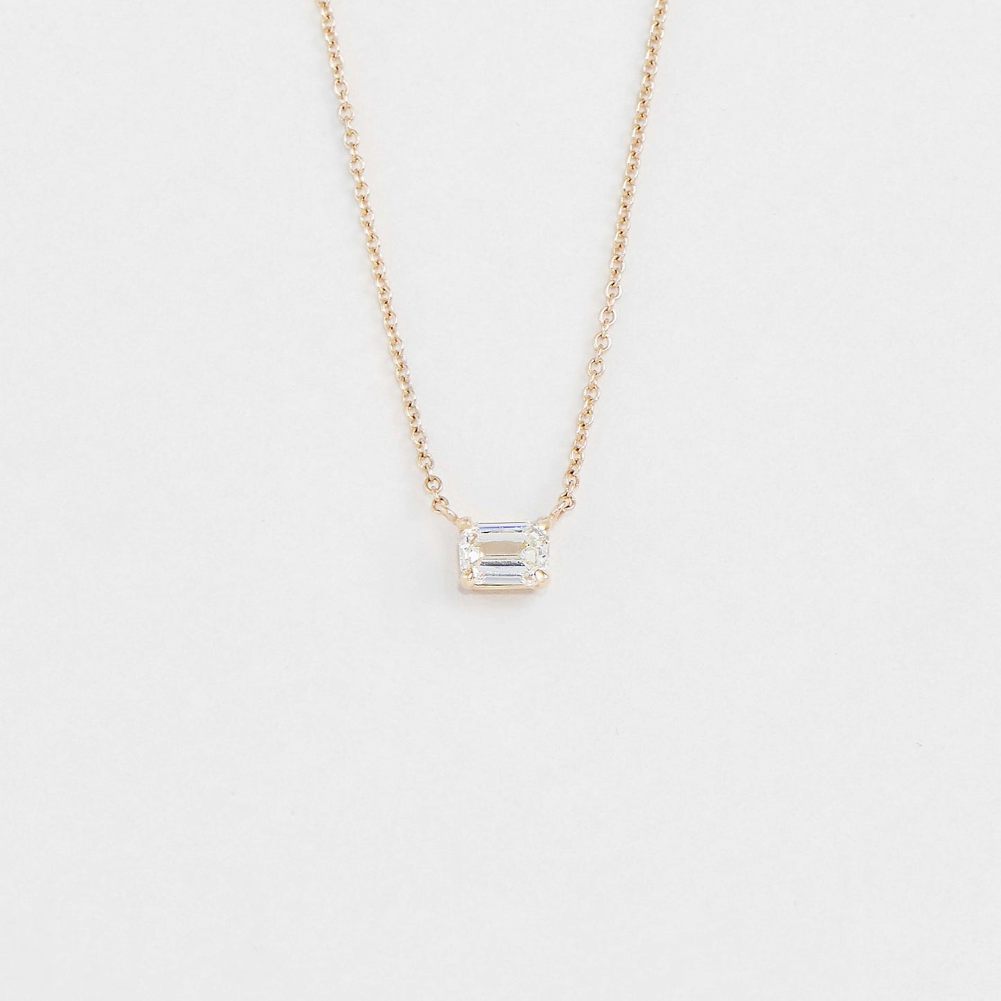 East West Emerald Cut Pendant
