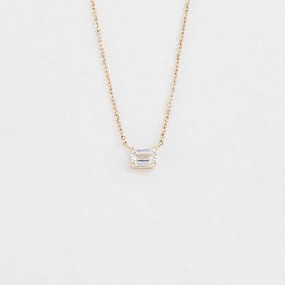 East West Emerald Cut Pendant