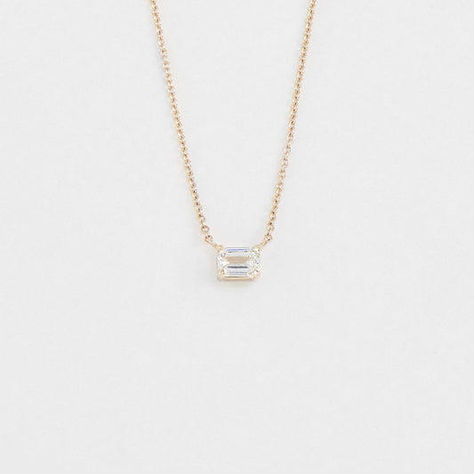 East West Emerald Cut Pendant
