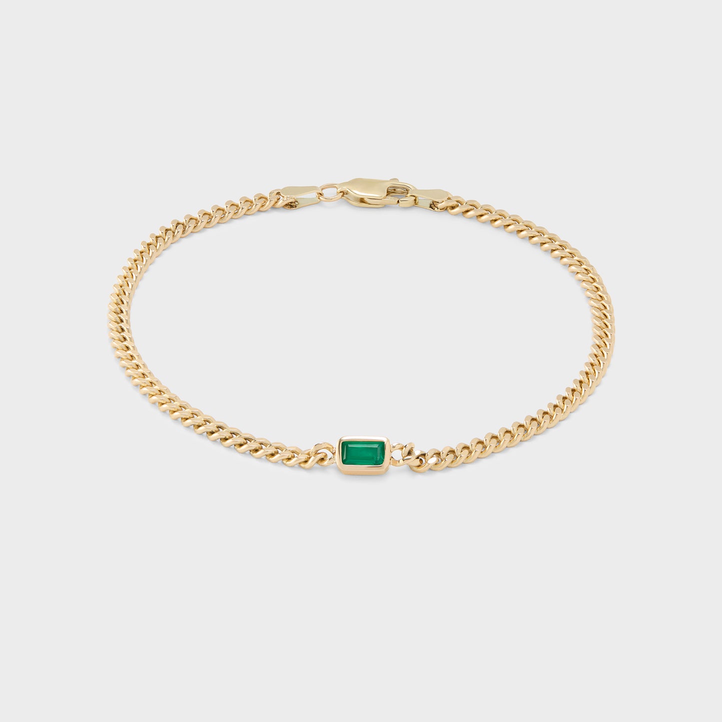 Gemstone Emerald Cut Chelsea Chain Bracelet
