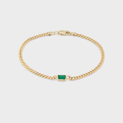 Gemstone Emerald Cut Chelsea Chain Bracelet