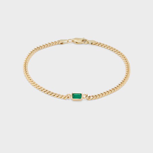 Gemstone Emerald Cut Chelsea Chain Bracelet