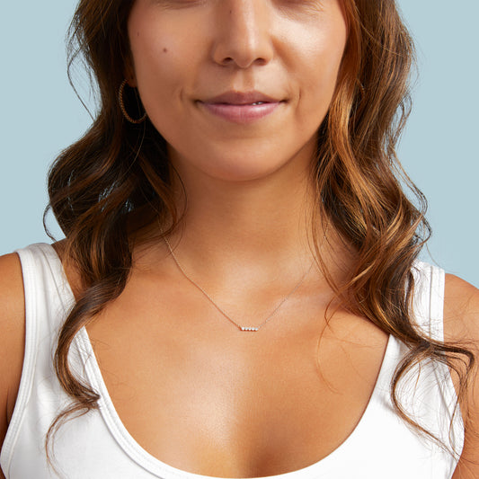 Defined Diamond Bar Necklace