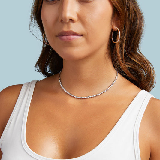 Bezel Set Diamond Tennis Necklace
