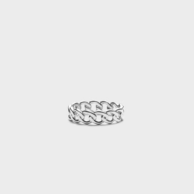 Solid 14kgold Chain Ring Chain Ring Chunky Chain Ring Curb Chain