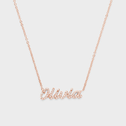 Pave Diamond Script Necklace