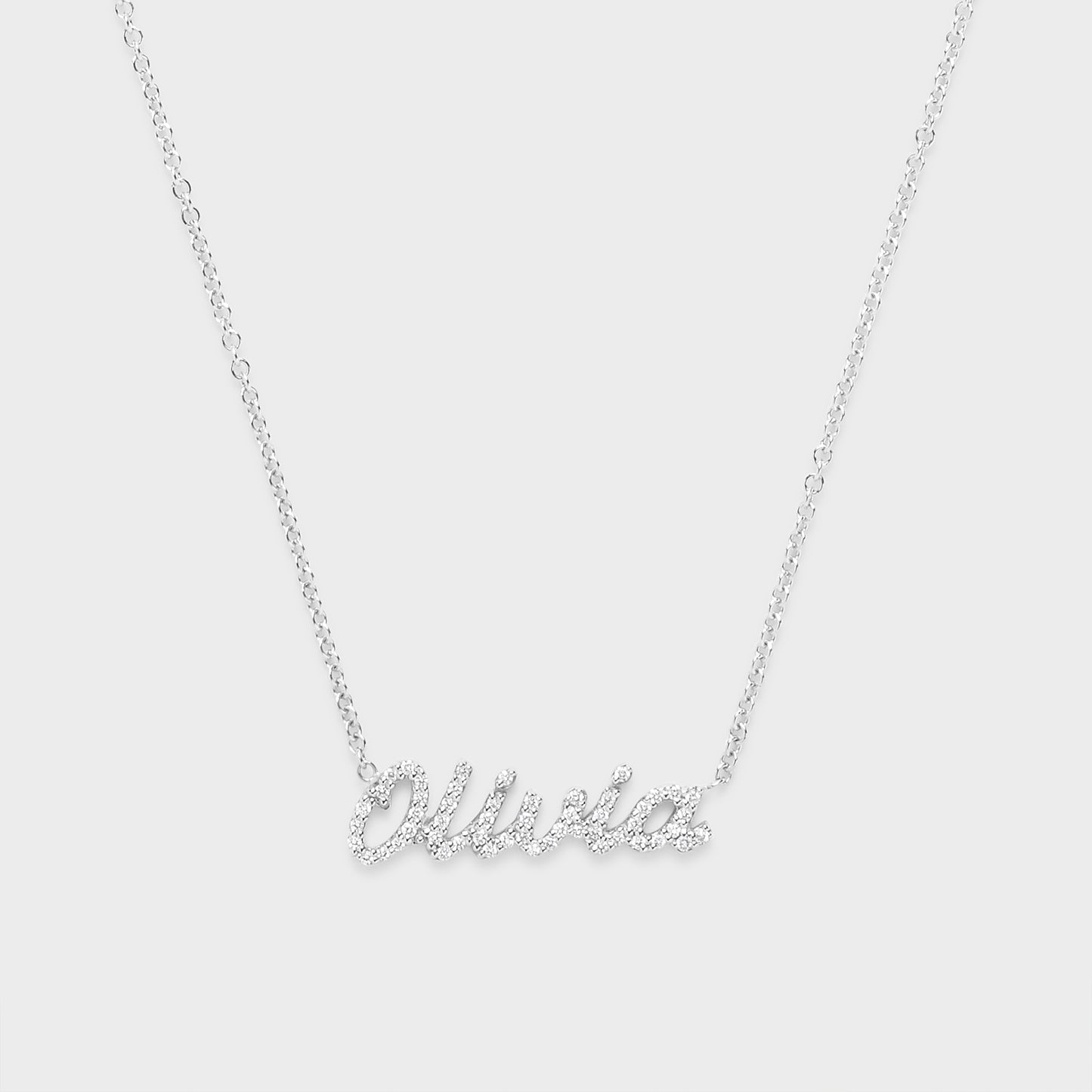Pave Diamond Script Necklace