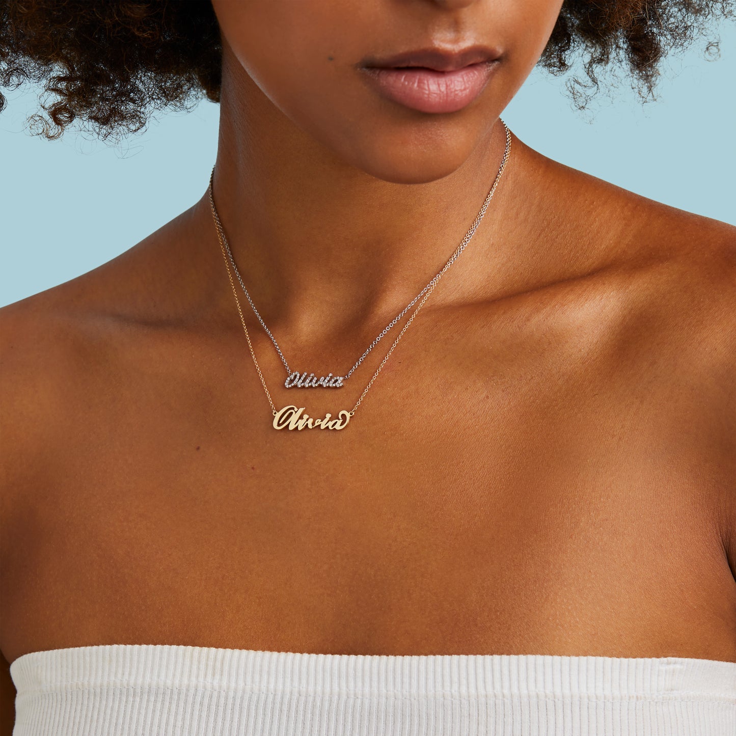 Pave Diamond Script Necklace