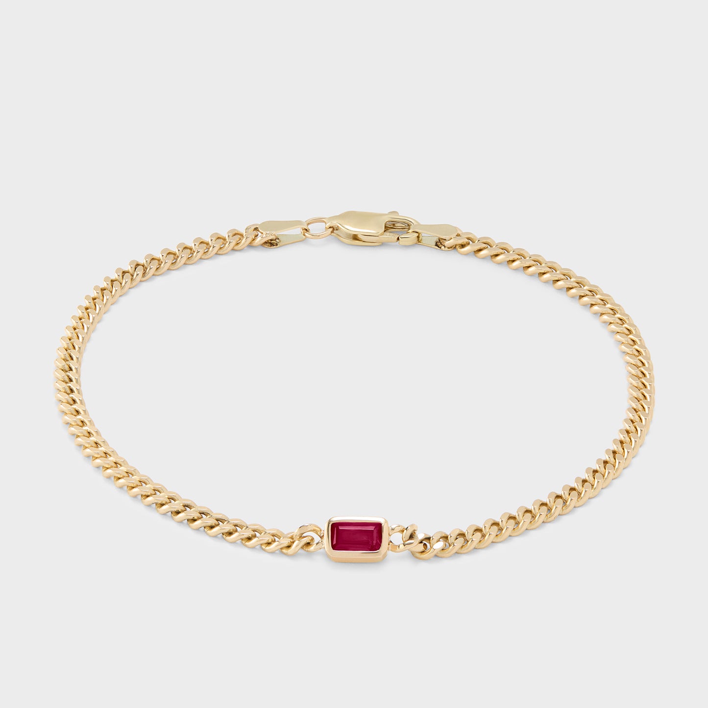 Gemstone Emerald Cut Chelsea Chain Bracelet