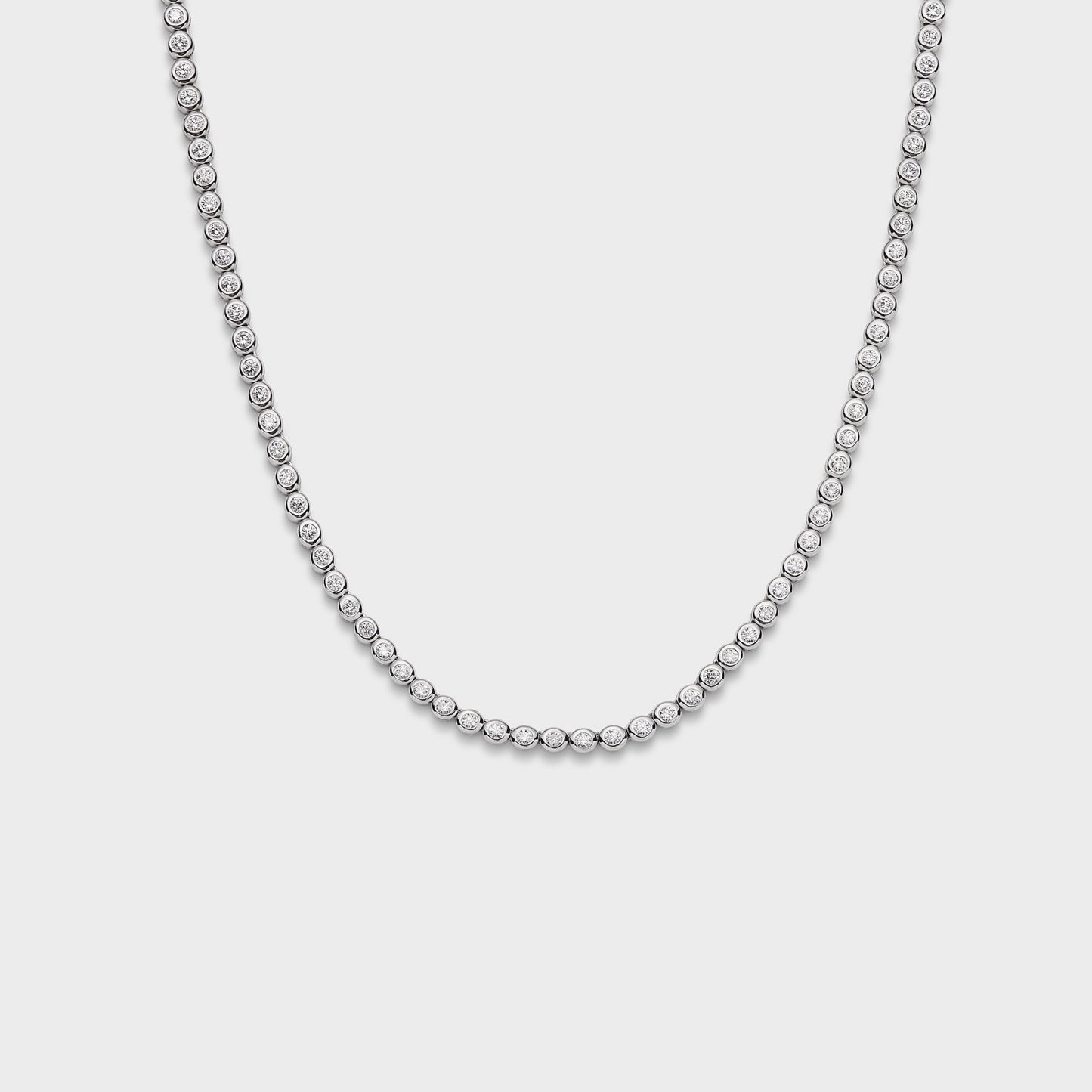 Bezel Set Diamond Tennis Necklace