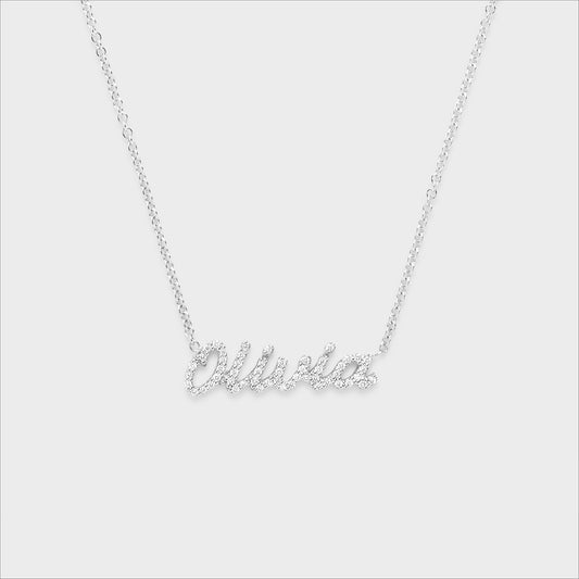 Pave Diamond Script Necklace