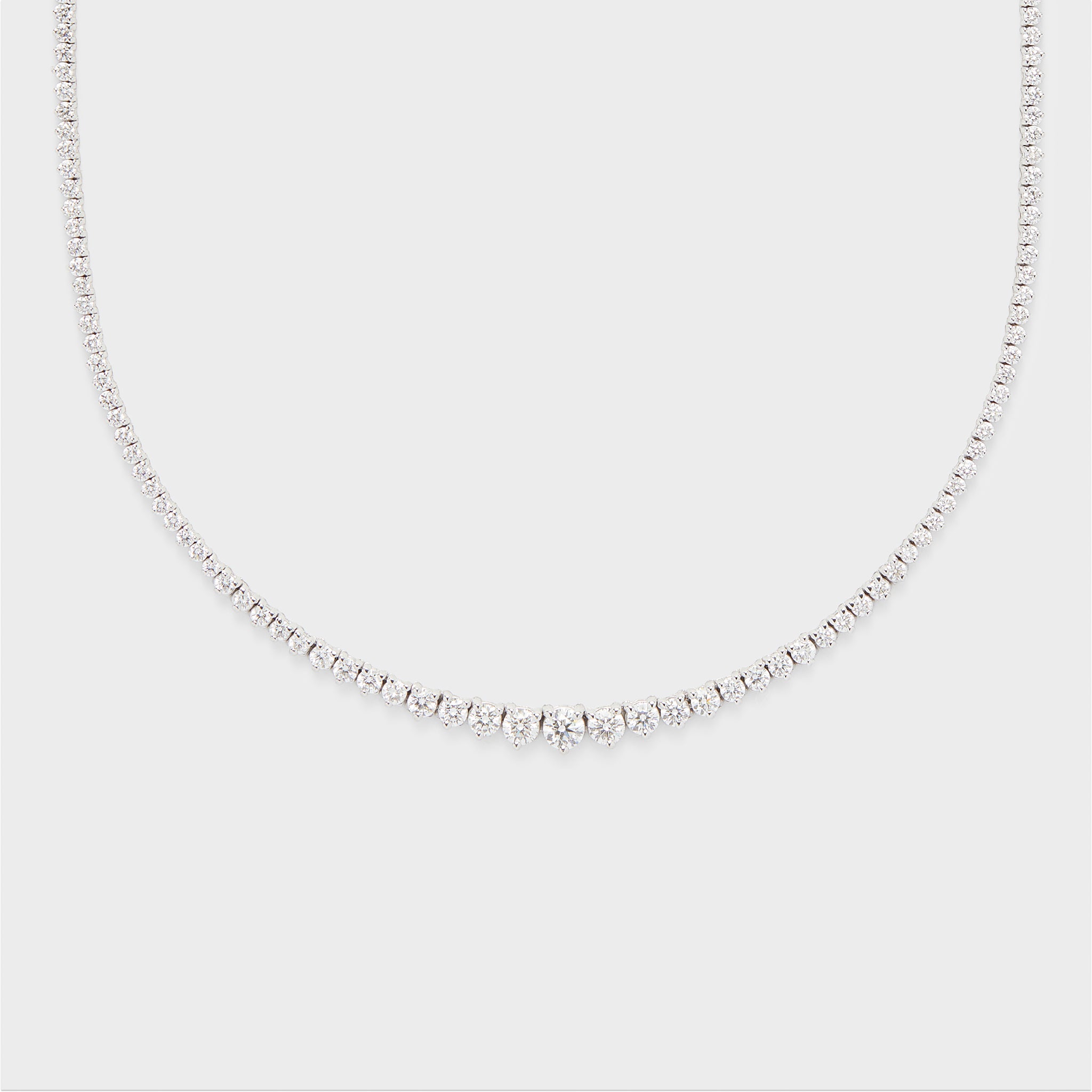 4 Prong Riviera Diamond Necklace In 18K 14K Yellow Gold White Gold Or  Platinum - Stevens Jewelers Inc