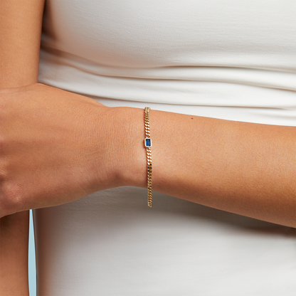 Gemstone Emerald Cut Chelsea Chain Bracelet